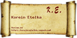 Korein Etelka névjegykártya